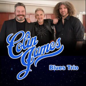 Colin James Blues Trio photo with logo
