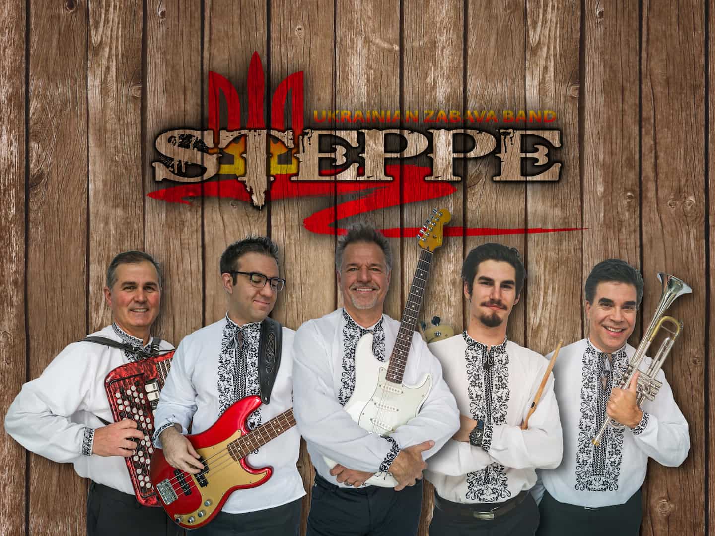 Steppe band group photo with name graphic